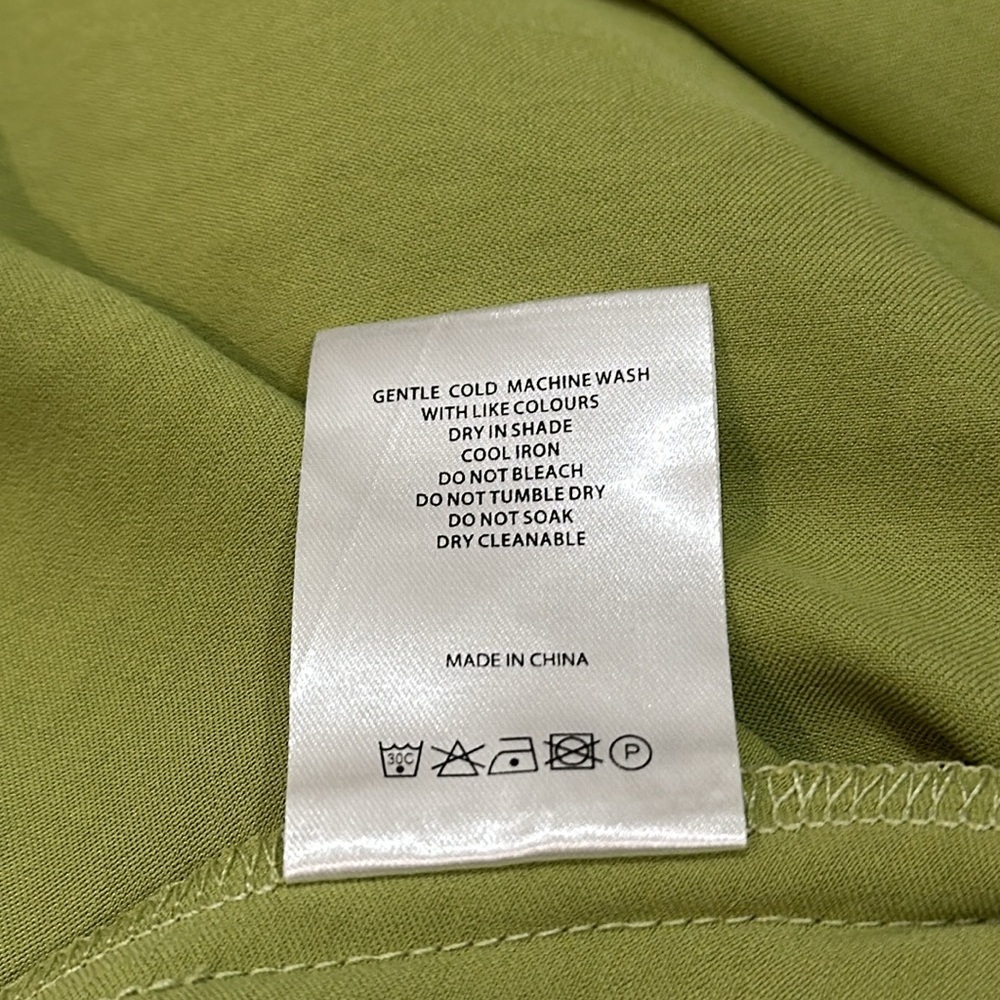 White Fox Green Satin & Embroidered Dress - Picture 12 of 13